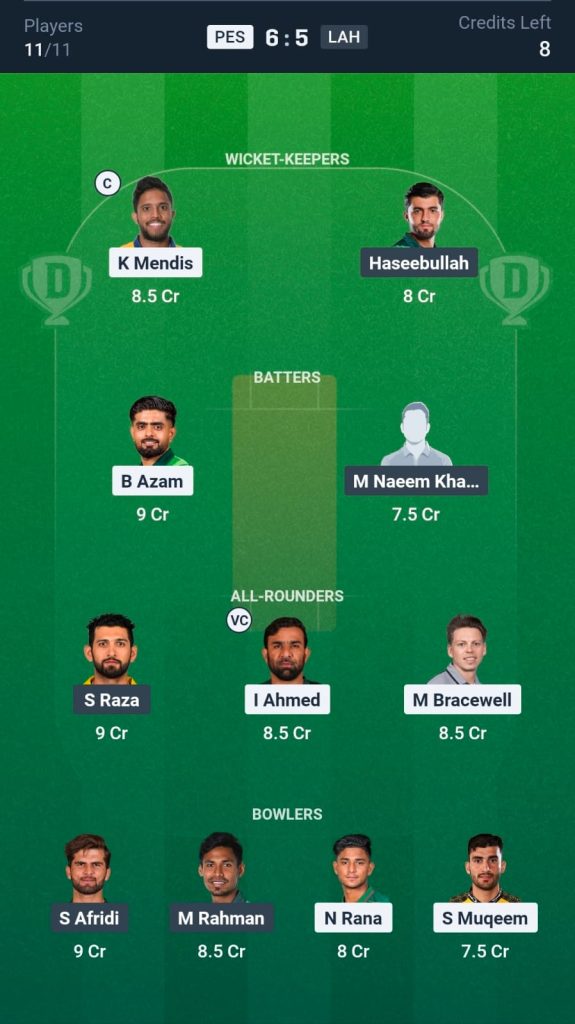 Dream11 Team For PES vs LAH Match 19 Dream11 Team For PES vs LAH Match 19