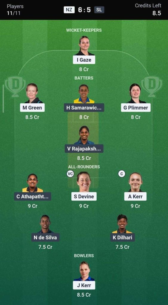 Dream11 Team For NZ-W vs SL-W 7th Match Dream11 Team For NZ-W vs SL-W 7th Match