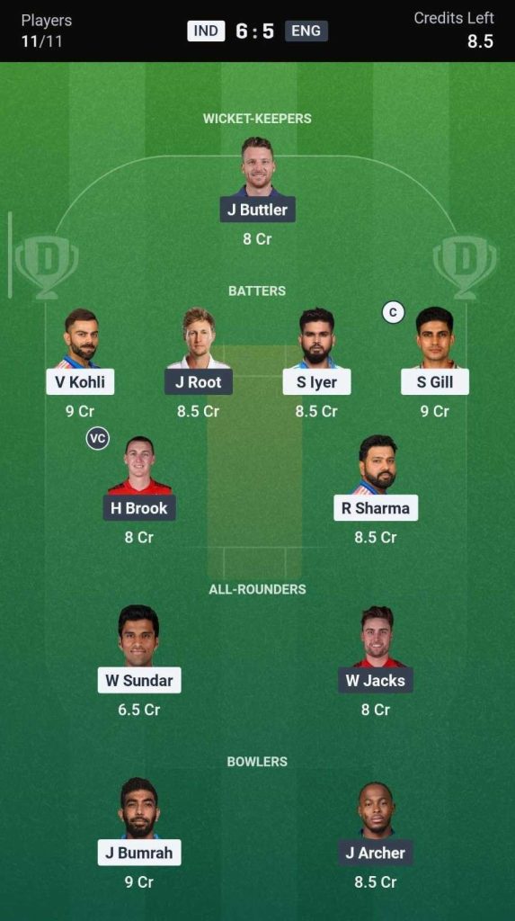 Dream11 Team For ENG vs IND, 2nd ODI Dream11 Team For ENG vs IND, 2nd ODI