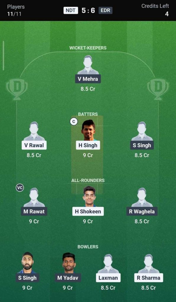 Dream11 Team for NDT vs EDR, 30th Match