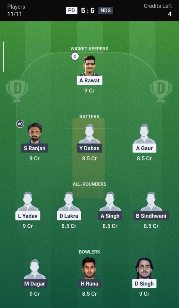Dream11 Team for PD vs NDS, 32nd Match Dream11 Team for PD vs NDS, 32nd Match